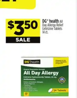 Dollar General DG health All Day Allergy Relief Cetirizine Tablets offer