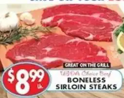 Met Foodmarkets Usda Choice Beef Boneless Sirloin Steaks offer