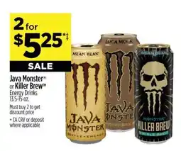 Dollar General Java Monster or Killer Brew offer
