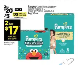 Dollar General Pampers Jumbo Diapers Swaddlers offer