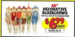 Ollie's DECORATIVE SCARECROWS offer