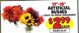 Ollie's ARTIFICIAL BUSHES offer