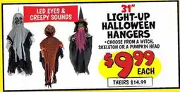 Ollie's LIGHT-UP HALLOWEEN HANGERS offer