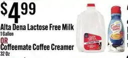 Jons International Alta Dena lactose free milk or coffeemate coffee creamer offer