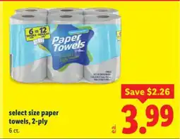 Lidl select size paper towels, 2-ply offer