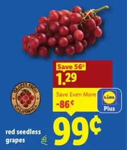 Lidl red seedless grapes offer