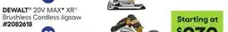 Lowe's 20V MAX XR Brushless Cordless Jigsaw offer