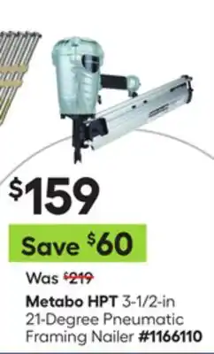 Lowe's 1/2-in 21-Degree Pneumatic Framing Nailer offer