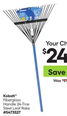 Lowe's Fiberglass Handle 24-Tine Steel Leaf Rake offer