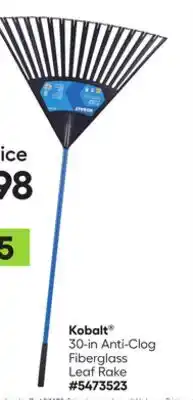 Lowe's 30-in Anti-Clog Fiberglass Leaf Rake offer