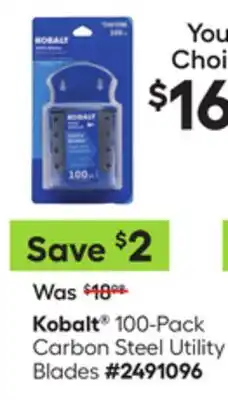 Lowe's 100-Pack Carbon Steel Utility Blades offer