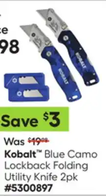 Lowe's Blue Camo Lockback Folding Utility Knife offer