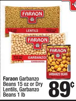 Super King Markets Faraon Garbanzo Beans 15 oz or Dry Lentils 1 lb offer