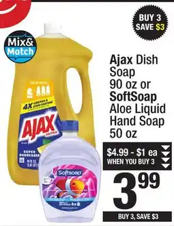Super King Markets Ajax Dish Soap 90 oz or SoftSoap Aloe Liquid Hand Soap 50 oz offer