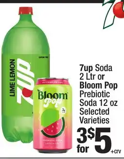 Super King Markets 7up Soda 2 Ltr or Bloom Pop Prebiotic Soda 12 oz offer
