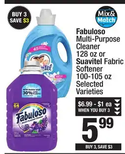 Super King Markets Fabuloso Multi-Purpose Cleaner 128 oz or Suavitel Fabric Softener 100-105 oz offer
