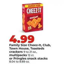 Hy-Vee Family Size Cheez-It, Club, Town House, Toasteds crackers offer