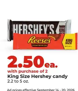 Hy-Vee King Size Hershey candy offer