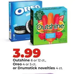 Hy-Vee Outshine 6 or 12 ct., Oreo 4 or 5 ct. or Drumstick novelties 4 ct offer
