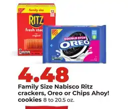 Hy-Vee Family Size Nabisco Ritz crackers, Oreo or Chips Ahoy! offer