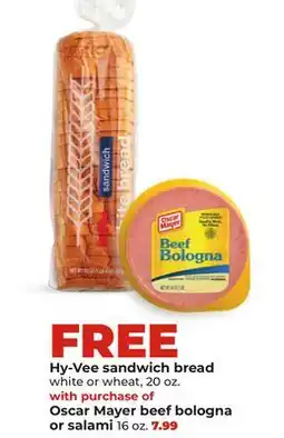 Hy-Vee Oscar Mayer beef bologna or salami offer