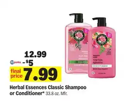 Meijer Herbal Essences Classic Shampoo or Conditioner offer
