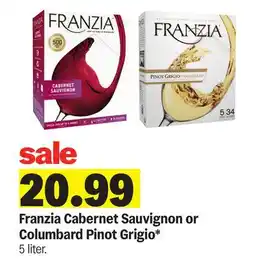 Meijer Franzia Cabernet Sauvignon or Columbard Pinot Grigio offer