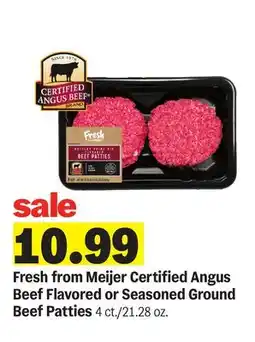 Meijer Fresh from Meijer Certified Angus Beef Flavored or Seasoned Ground Beef Patties offer