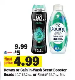 Meijer Downy or Gain In-Wash Scent Booster Beads 10.7-12.2 oz. or Rinse* 36.7 oz. Mfr offer