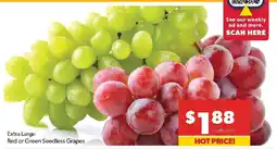 Family Fresh Market Extra Large Red or Green Seedless Grapes offer