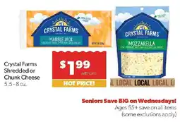 Family Fresh Market Crystal Farms shredded or chunk cheese offer