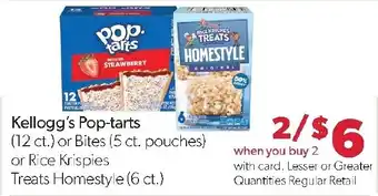 Kellogg's Pop-tarts or Rice Krispies Treats Homestyle