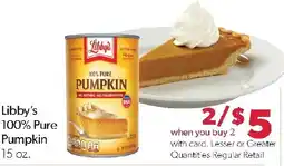 Family Fresh Market Libby's 100% Pure Pumpkin offer