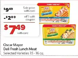 Family Fresh Market Oscar Mayer Deli Fresh Lunch Meat offer