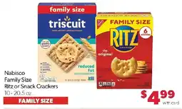 Family Fresh Market Nabisco family size ritz or snack crackers offer