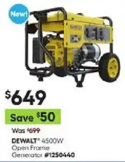 Lowe's DeWalt 4500w Open Frame Generator offer