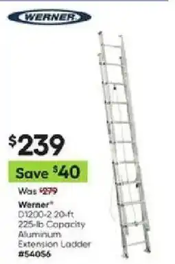 Lowe's Werner aluminum extension ladder offer