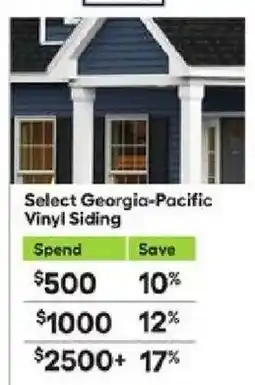 Lowe's Select Georgia-Pacific Vinyl Siding offer