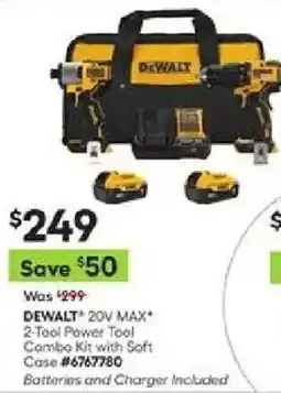 Lowe's DeWalt 20v max 2-tool power tool combo kit with soft case offer