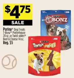 Dollar General Purina Dog Treats T-Bonz Porterhouse or Twist-ables Beef & Cheese offer