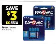 Dollar General Rayovac Batteries offer