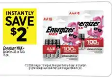 Dollar General Energizer Max Batteries AA or AAA offer