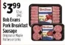 Pioneer Supermarkets Bob Evans Pork Breakfast Sausage offer