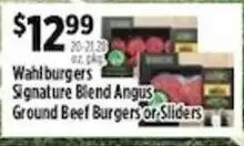 Pioneer Supermarkets Wahlburgers Signature Blend Angus Ground Beef Burgers or Sliders offer