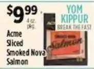 Pioneer Supermarkets Acme sliced smoked nova salmon offer