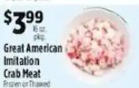 Pioneer Supermarkets Great American Imitation Crab Meat offer