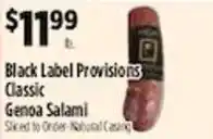 Pioneer Supermarkets Black Label Provisions Classic Genoa Salami offer