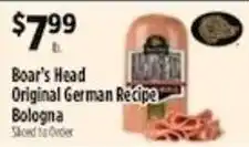 Pioneer Supermarkets Boar's Head Original German Recipe Bologna offer