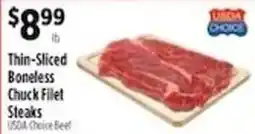 Pioneer Supermarkets Usda choice thin-sliced boneless chuck fillet steaks offer