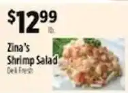 Pioneer Supermarkets Zina's Shrimp Salad offer